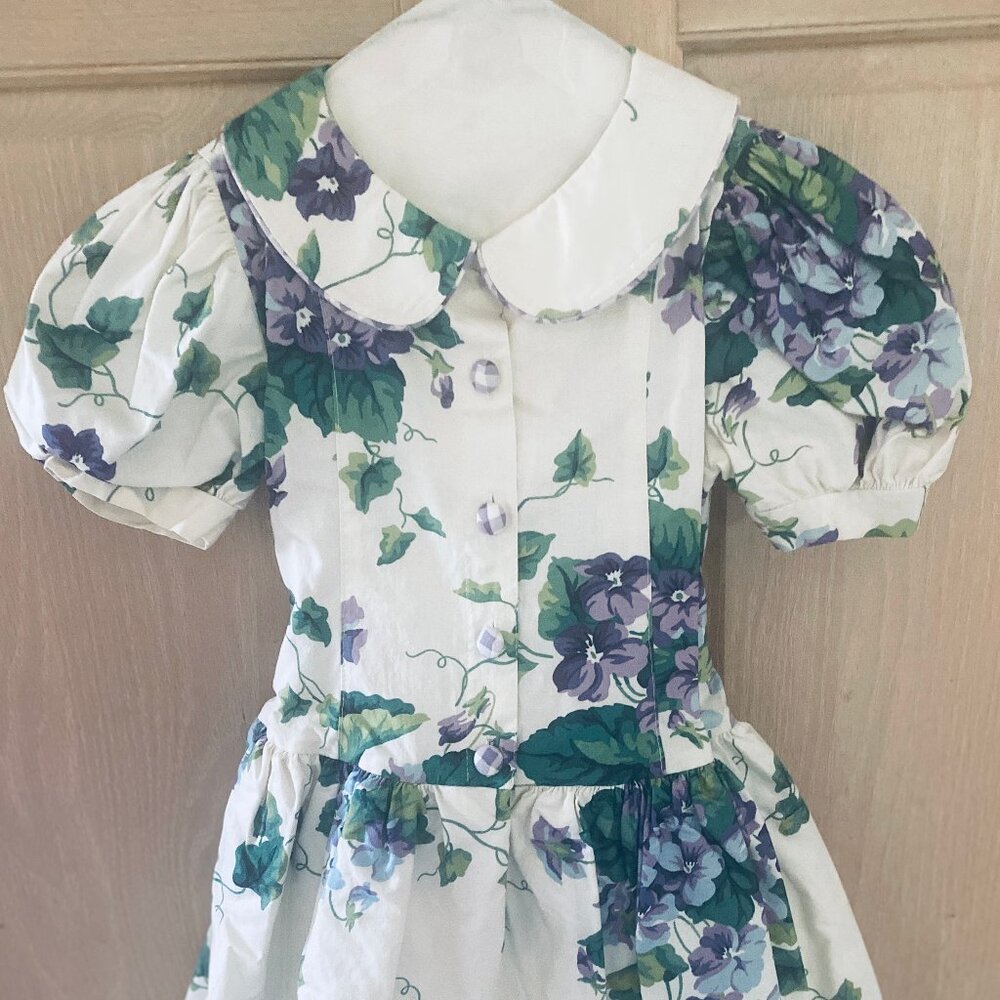 Vintage Plum Pudding Dress, Size 5, Matching Bonnet